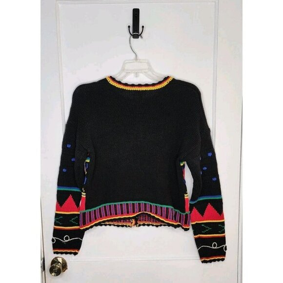 Lisa Says Gah Mutma Vintage Style Knit Sweater Size U (Large) Colorful - Picture 2 of 6